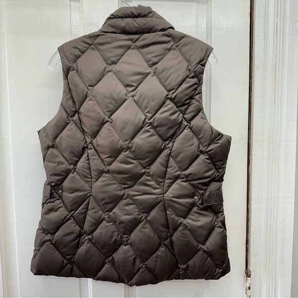 Eddie Bauer goose down dark brown quilted puffer vest women's large - Picture 3 of 6